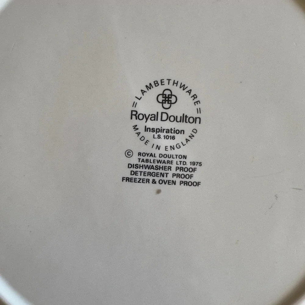 Royal Doulton Inspiration LS1016 Stoneware Set Of 10 WIDE BAND Blue‎ Floral